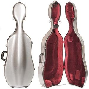 Eastman CL18 Fiberglass Cello Case - 4/4, with Wheels, Silver