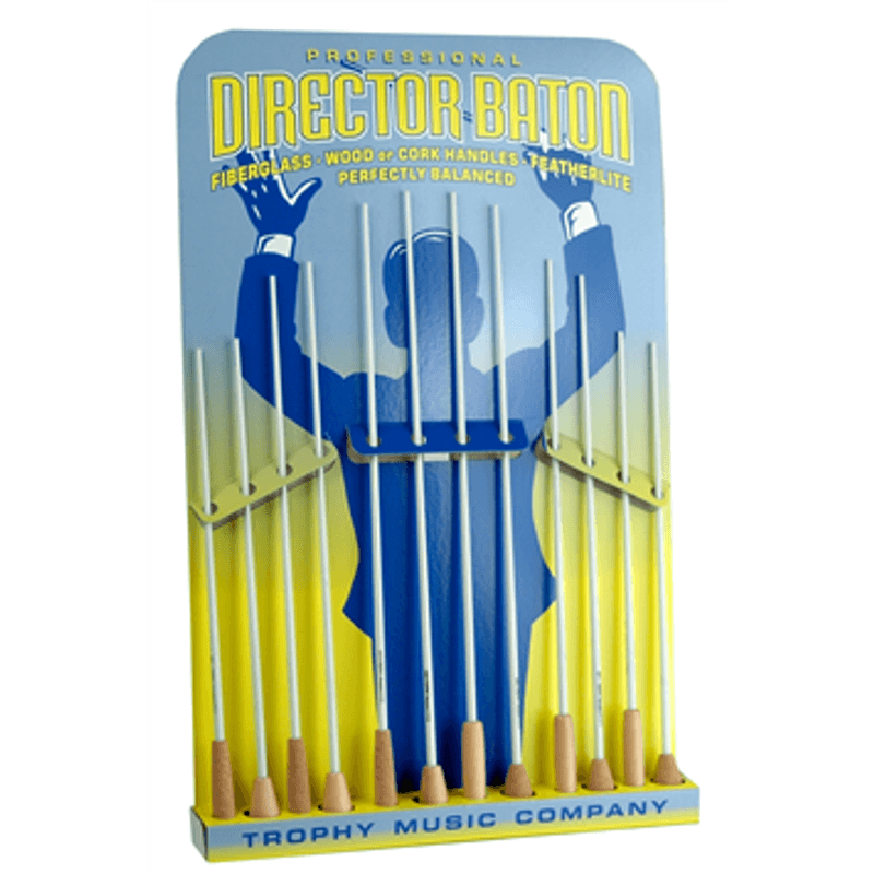 Standard 18" White Fiberglass Shaft w/Tapered Cork Handle Conducting Baton Cosmo Music