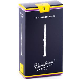 Vandoren Traditional Bb Clarinet Reeds - #3, 10 Box