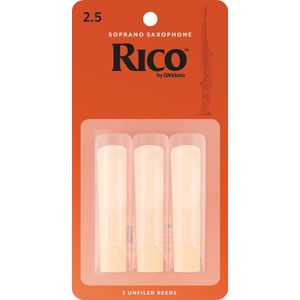 Rico Soprano Saxophone Reeds - #2.5, 3 Pack