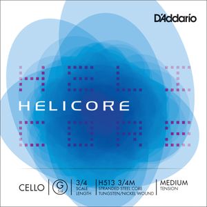 D'Addario Helicore Single G Cello String - 3/4, Medium