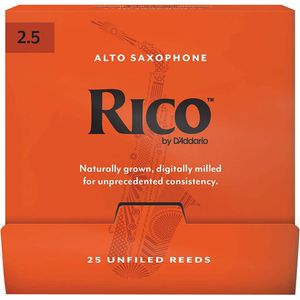 Rico Alto Saxophone Reeds - #2-1/2, 25 Box, Individually-Sealed