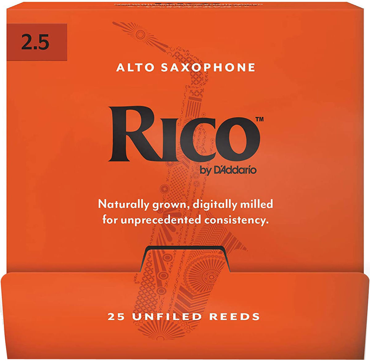Rico Alto Saxophone Reeds 21/2, 25 Box, IndividuallySealed Cosmo Music