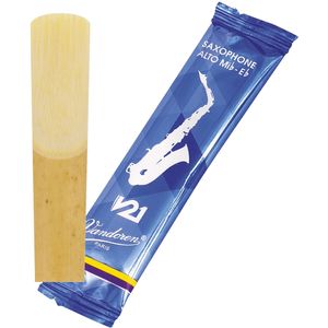 Vandoren V21 Alto Saxophone Reeds - #2.5, 50 Flow Packs