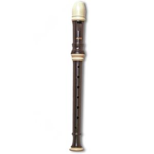 Aulos E103N 1-Piece English/Baroque Soprano Recorder - Dark Brown