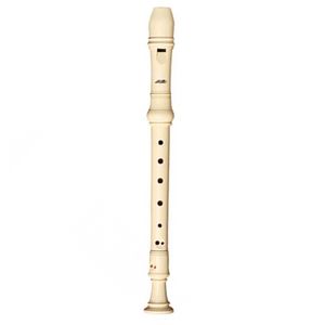 Aulos E302A 3-Piece German Fingering Soprano Recorder - Ivory