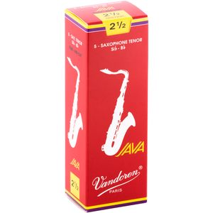 Vandoren Java Filed Red Cut Tenor Saxophone Reeds - #2.5, 5 Box