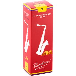 Vandoren Java Filed Red Cut Tenor Saxophone Reeds - #3, 5 Box