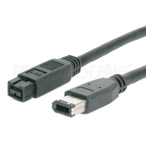 6 Pin to 9 Pin IEEE 1394B Firewire Cable - 15'