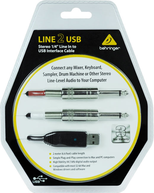 Behringer LINE 2 USB Audio Interface Cable - Cosmo Music
