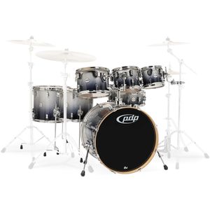 PDP Concept Maple 7-Piece Shell Pack - 22/14SD/16FT/14FT/12/10/8, Silver to Black Fade