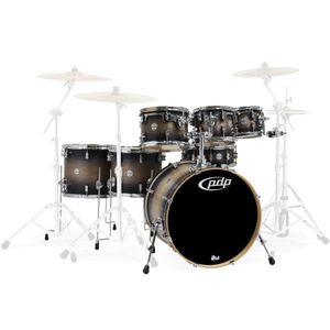 PDP Concept Maple 7-Piece Shell Pack - 22/14SD/16FT/14FT/12/10/8, Satin Charcoal Burst