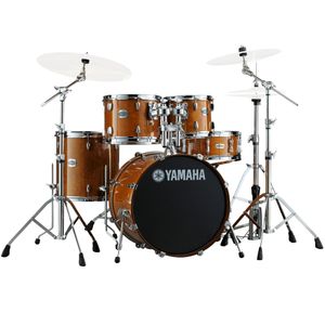 Yamaha Stage Custom Birch 5-Piece Drum Set - 20/14SD/14FT/12/10, Hardware, Honey Amber