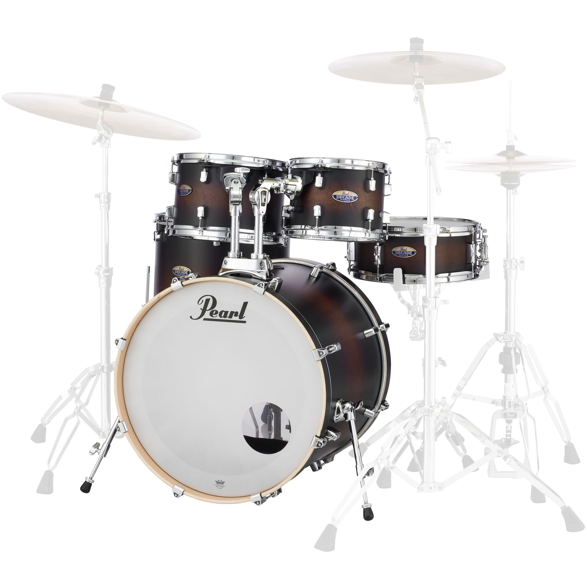 Pearl Decade Maple 5-Piece Shell Pack - 22/14SD/16FT/12/10, Satin Brown  Burst