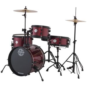 Ludwig Pocket Kit Series 4-Piece Drum Set - 16/12SD/13FT/10, Hardware, Cymbals, Throne, Red Wine Sparkle