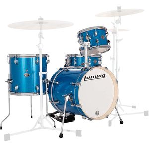 Ludwig Breakbeats by Questlove 4-Piece Shell Pack - 16/14SD/13FT/10, Blue Sparkle
