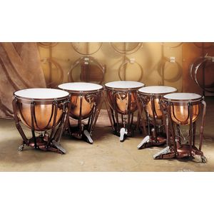 Timpani Set with Gauges - Set of 4, Hammered Copper