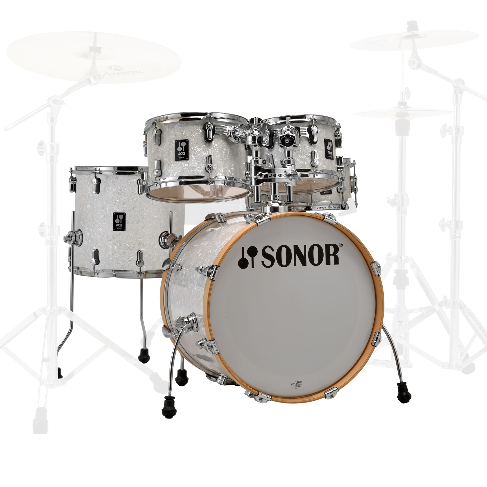 Sonor AQ2 Studio 5-Piece Shell Pack - 20/14SD/14FT/12/10, White 
