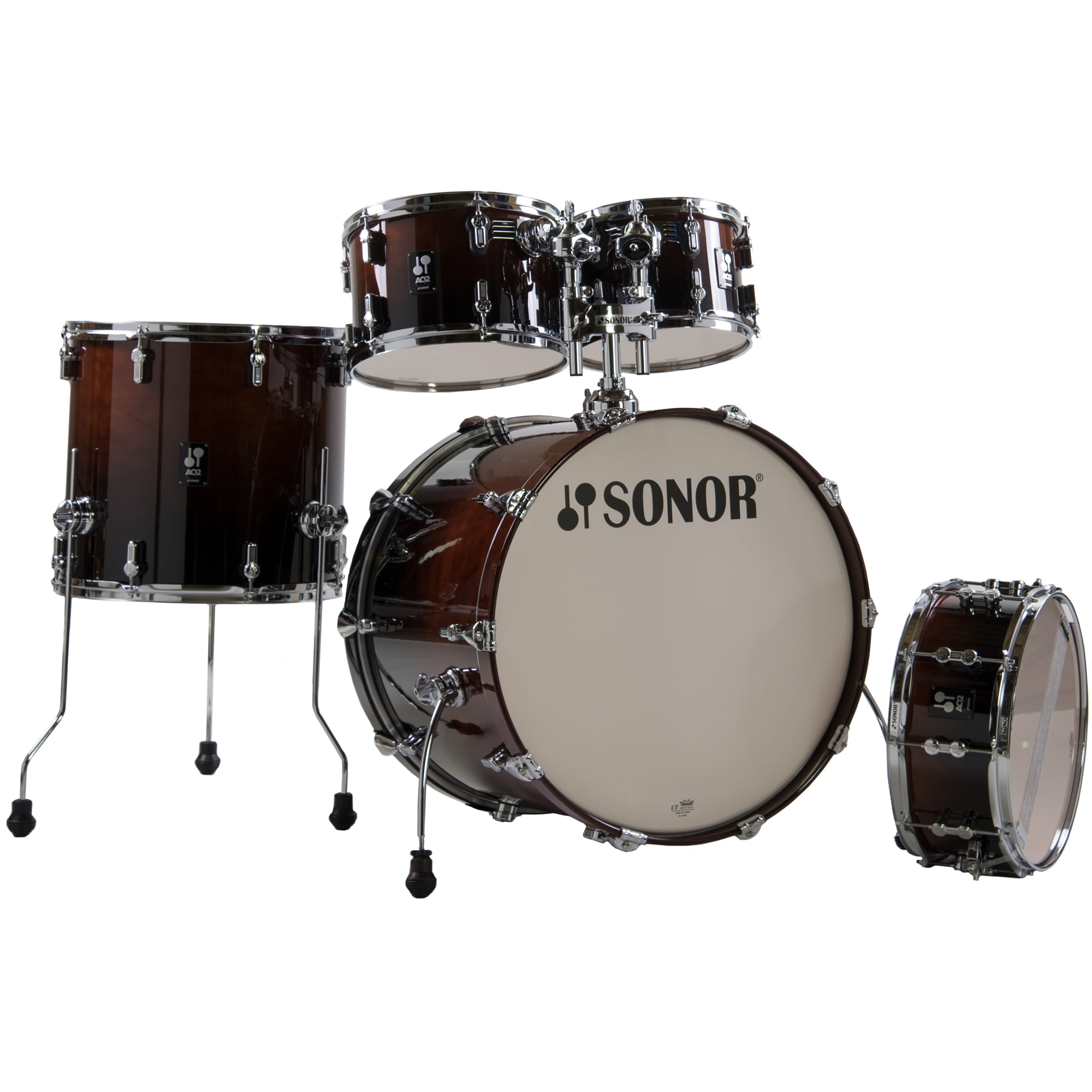 Sonor AQ2 Stage 5-Piece Shell Pack - 22/14SD/16FT/12/10, Brown Fade