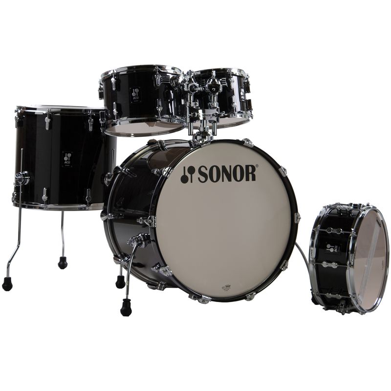 Sonor AQ2 Stage 5-Piece Shell Pack - 22/14SD/16FT/12/10, Transparent Satin  Black