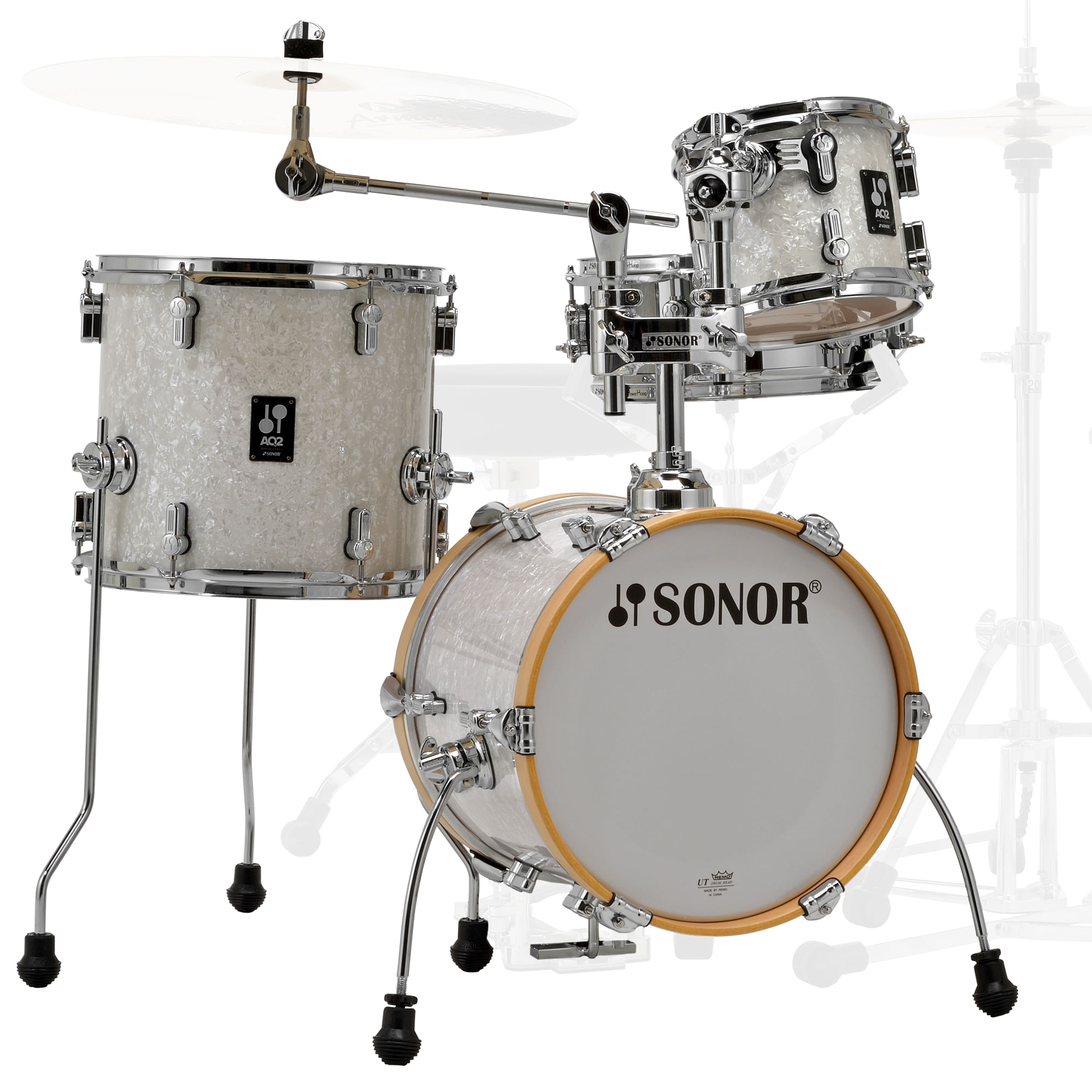 Sonor AQ2 Martini 4-Piece Shell Pack - 14/12SD/13FT/8, White Pearl