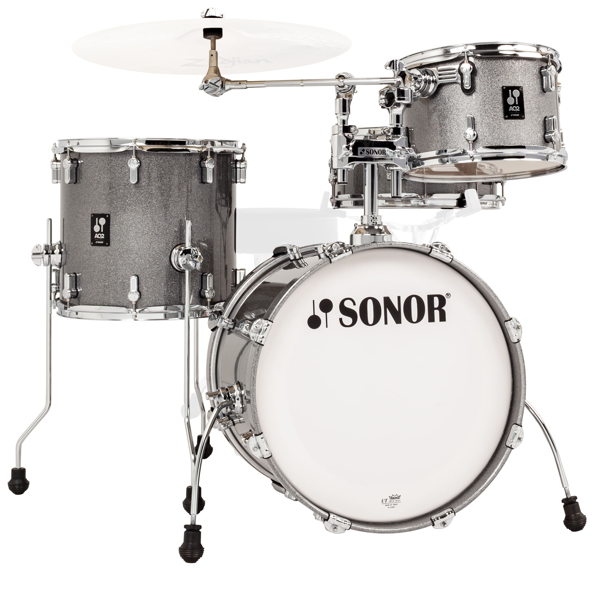 Sonor AQ2 Bop 4-Piece Shell Pack - 18/14SD/14FT/12, Titanium