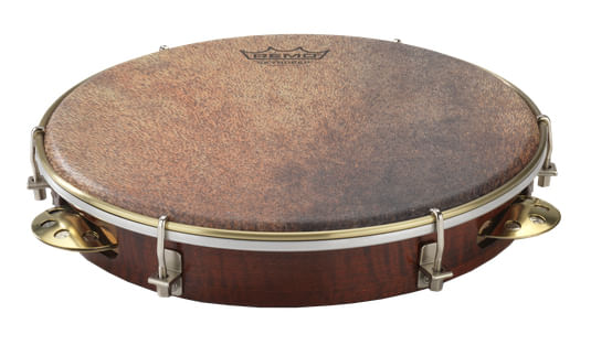 Remo Valencia Choro Pandeiro Drum - Antique Veneer Brown, 10