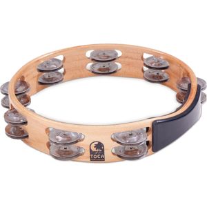 Toca Acacia Wood Tambourine - Double Row, 10"