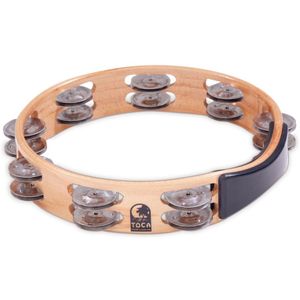 Toca Acacia Wood Tambourine - 10", Double Row