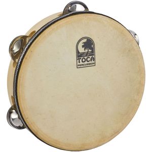 Toca Wood Tambourine - 7-1/2", Single Row with Head