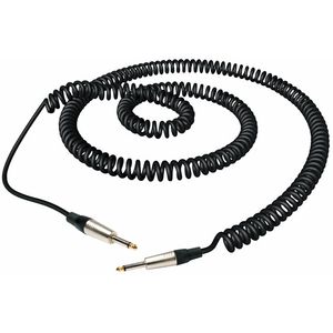 RockCable by Warwick Instrument Cable - Straight TS, Coiled, 19.7', Black