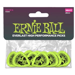 Ernie Ball P09191 Everlast Heavy Guitar Picks - Bag of 12, Green