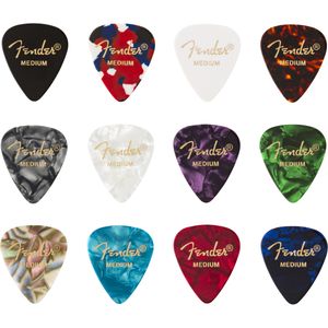 Fender Celluloid Medley Picks - Medium, 351 Shape, 12 Packs