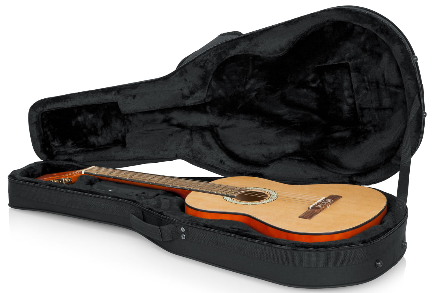 Full Size Nylon String Classical Guitar Hard Case,Lockable w/Key,Black.  19020CA