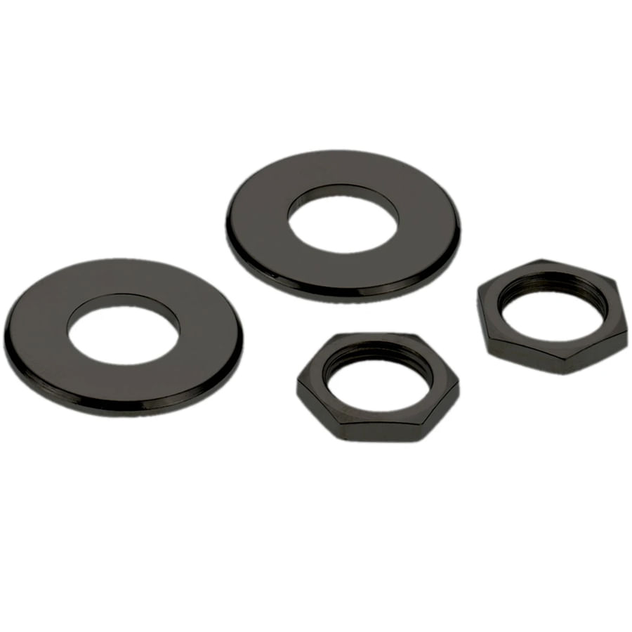 AllParts Schaller Strap Lock Nuts and Washers - Black - Cosmo Music