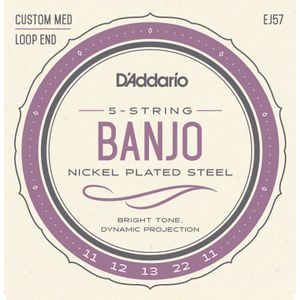 D'Addario J57 String Bango Strings - Custom Medium, 11-22, Nickel