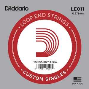 D'Addario LE011 Loop End Plain Steel Single String - 11