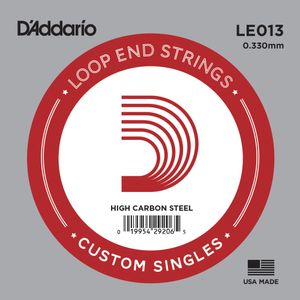 D'Addario LE013 Loop End Plain Steel Single String - 13