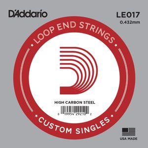 D'Addario LE017 Loop End Plain Steel Single String - 17