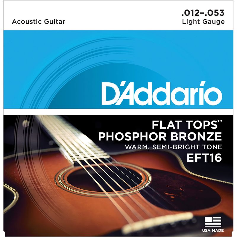 D Addario EFT16 Flat Tops Acoustic Guitar Strings Light 12 53