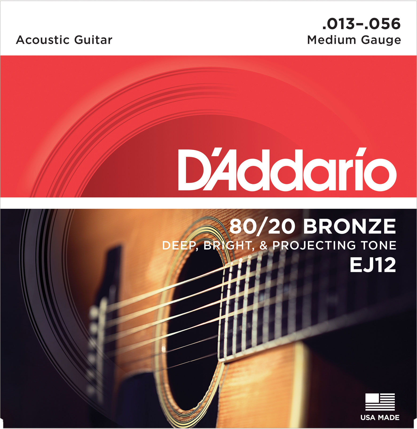 D Addario EJ12 80 20 Bronze Acoustic Guitars Strings Light 13