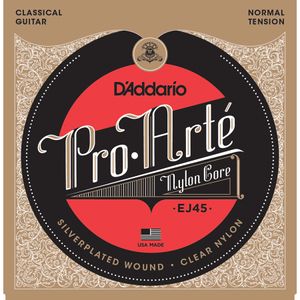 D'Addario EJ45 Pro-Arte Silverplated Wound Clear Nylon Classical Guitar Strings - Normal Tension
