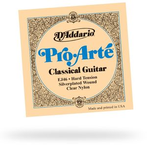 D'Addario EJ46 Pro-Arte Silverplated Wound Clear Nylon Classical Guitar Strings - Hard Tension