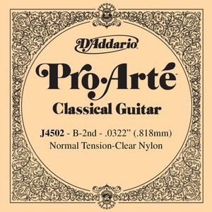 D'Addario J4502 Clear Nylon Classical Guitar Single String - Normal Tension "B' or 2nd