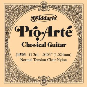 D'Addario J4503 Clear Nylon Classical Guitar Single String - Normal Tension "G' or 3rd