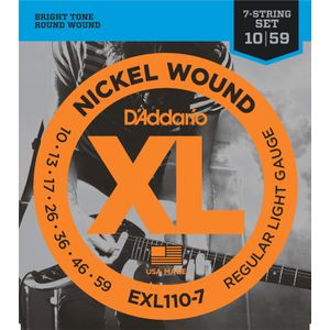 D'Addario EXL110-7 Nickel Wound 7-String Electric Guitar Strings - Regular Light 10-59