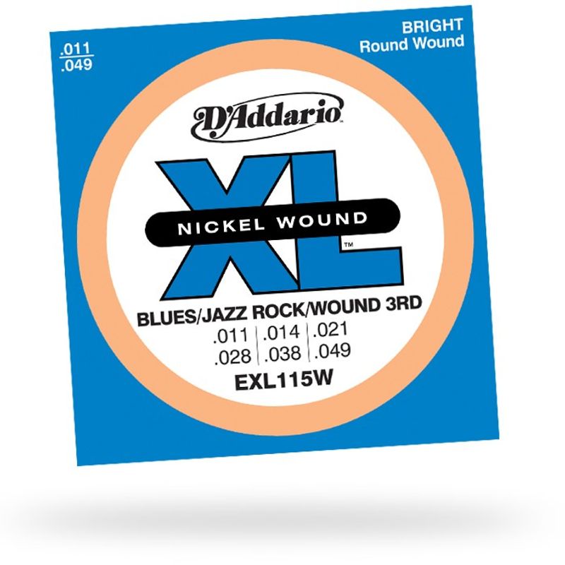 D Addario EXL115W Nickel Wound Electric Guitar Strings Wound 3rd