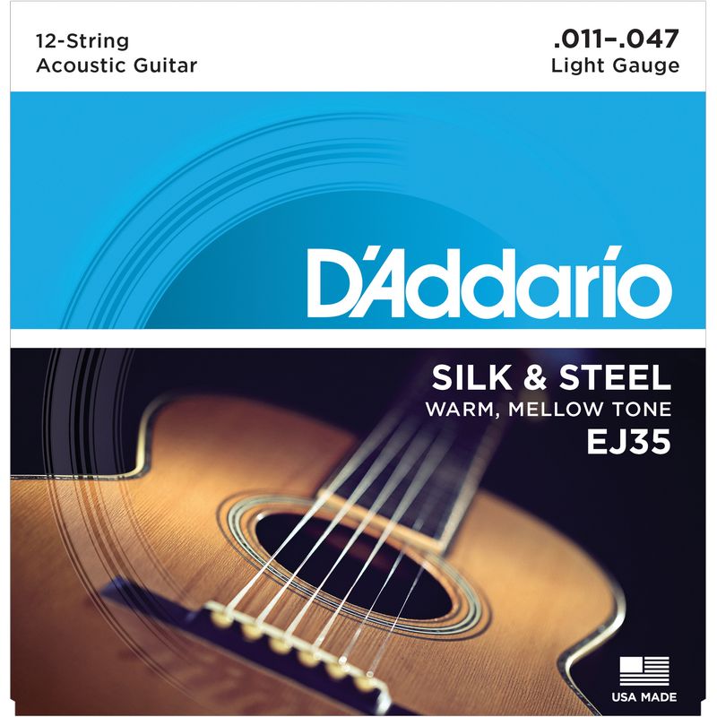 D Addario EJ35 Silk and Steel 12 String Electric Guitar Strings Folk 11 47 Cosmo Music