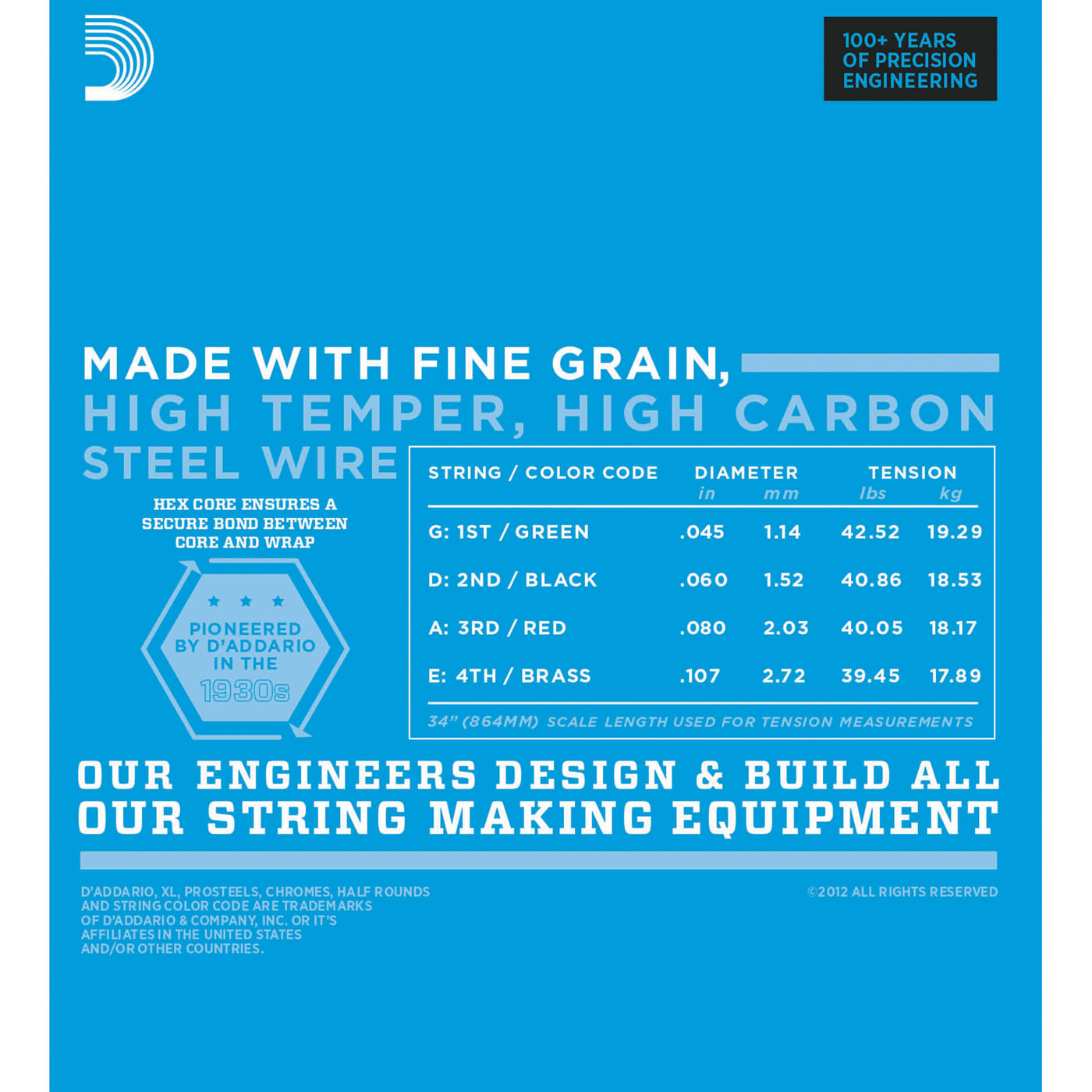 D'Addario XL Nickel Wound Bass Guitar Strings 45105 Cosmo Music