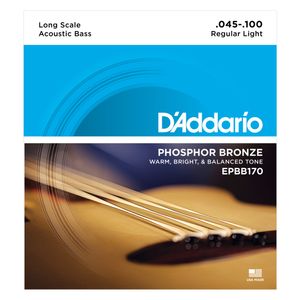 D'Addario EPBB170 Phosphor Bronze Acoustic Bass Guitar Strings - Long, 45-100